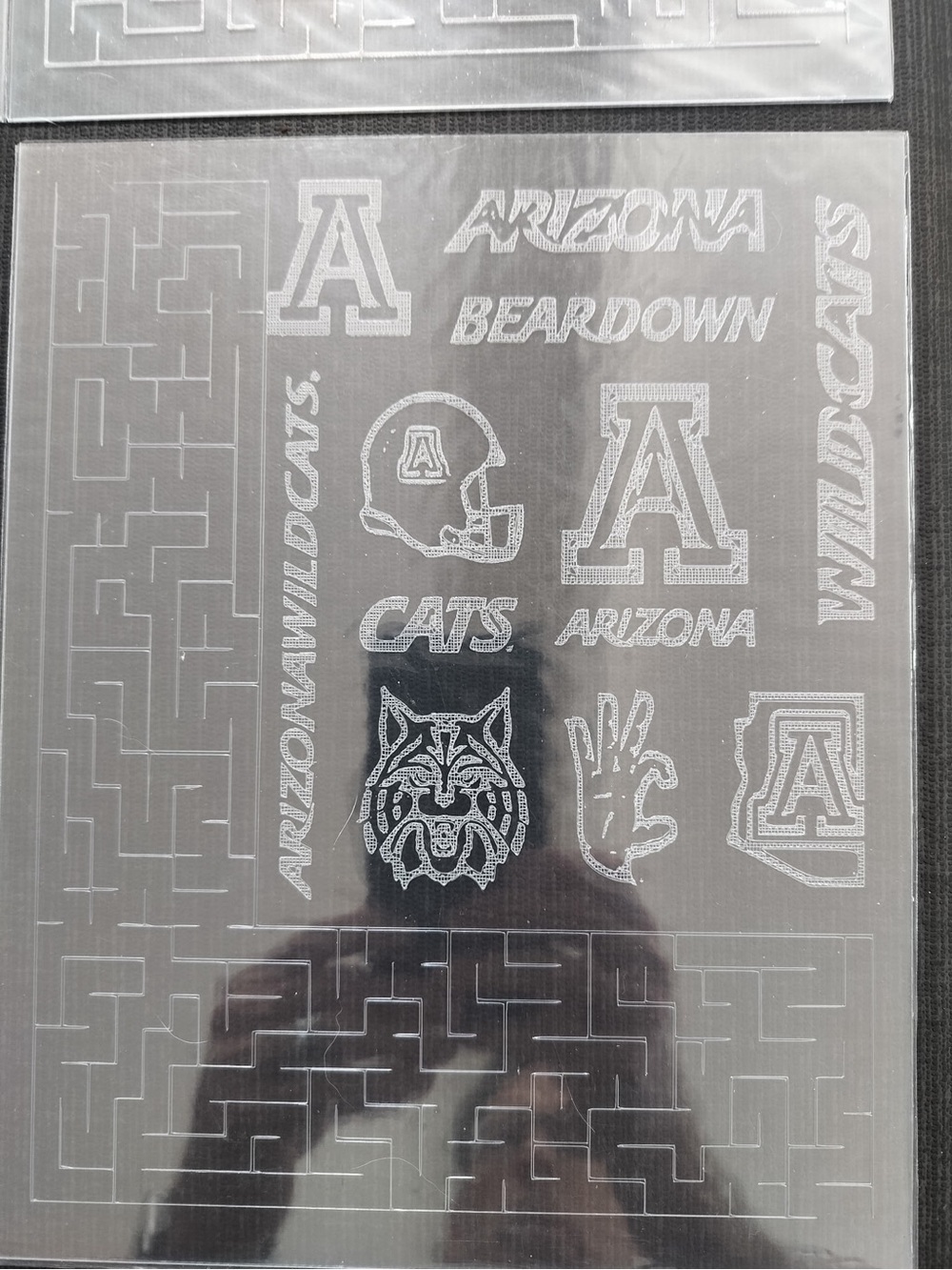 Lot of 33 University of Arizona Wildcats Etched Acrylic Maze Sheets